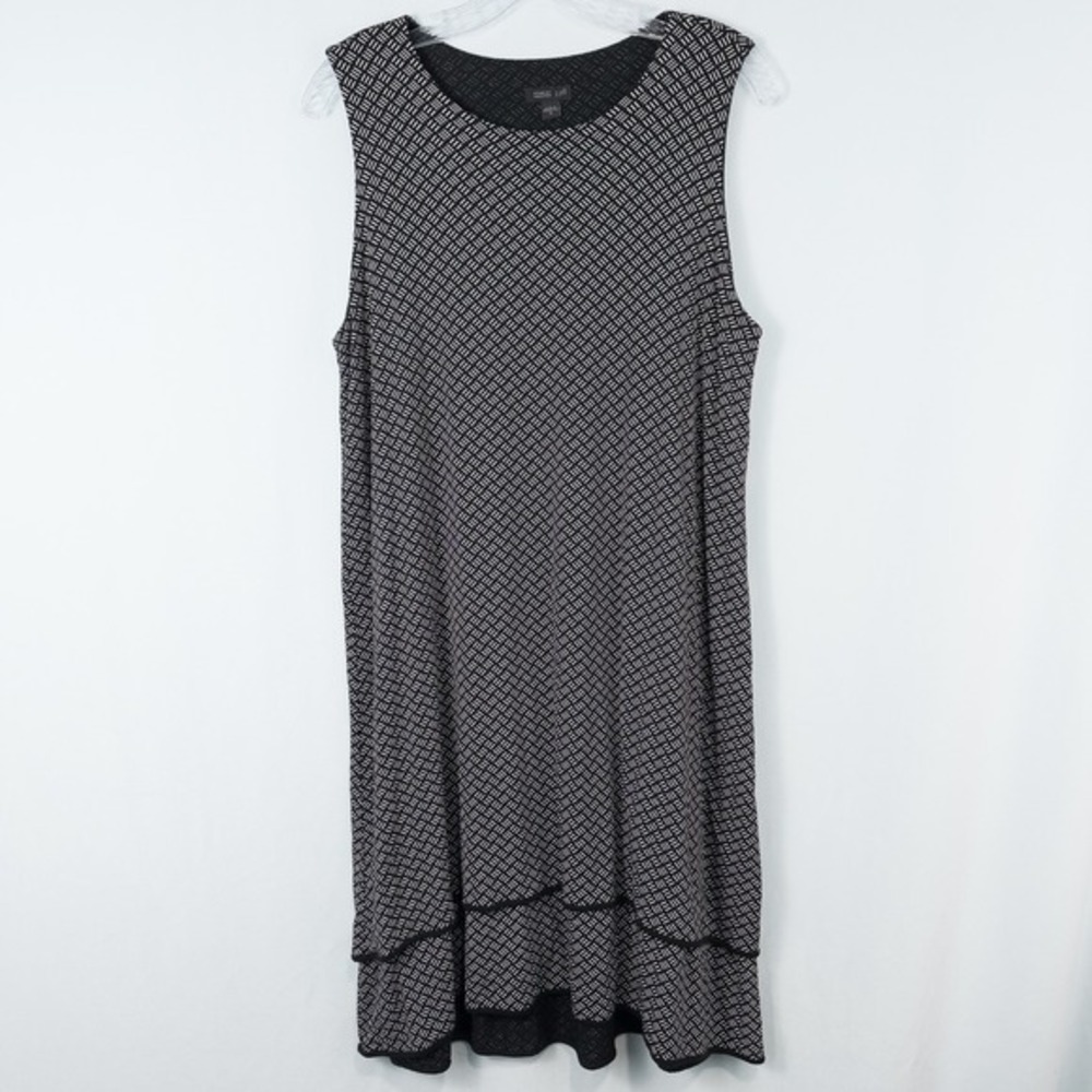 J Jill Wearever Collection Sleeveless Printed Layered Elliptical Dress‎ Medium